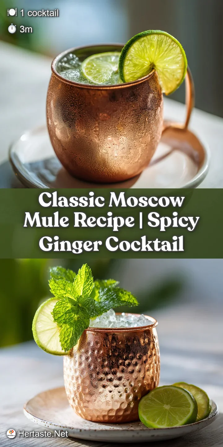 Close-up of a refreshing Moscow Mule in a copper mug, condensation on the outside, showcasing the effervescence and lime g...