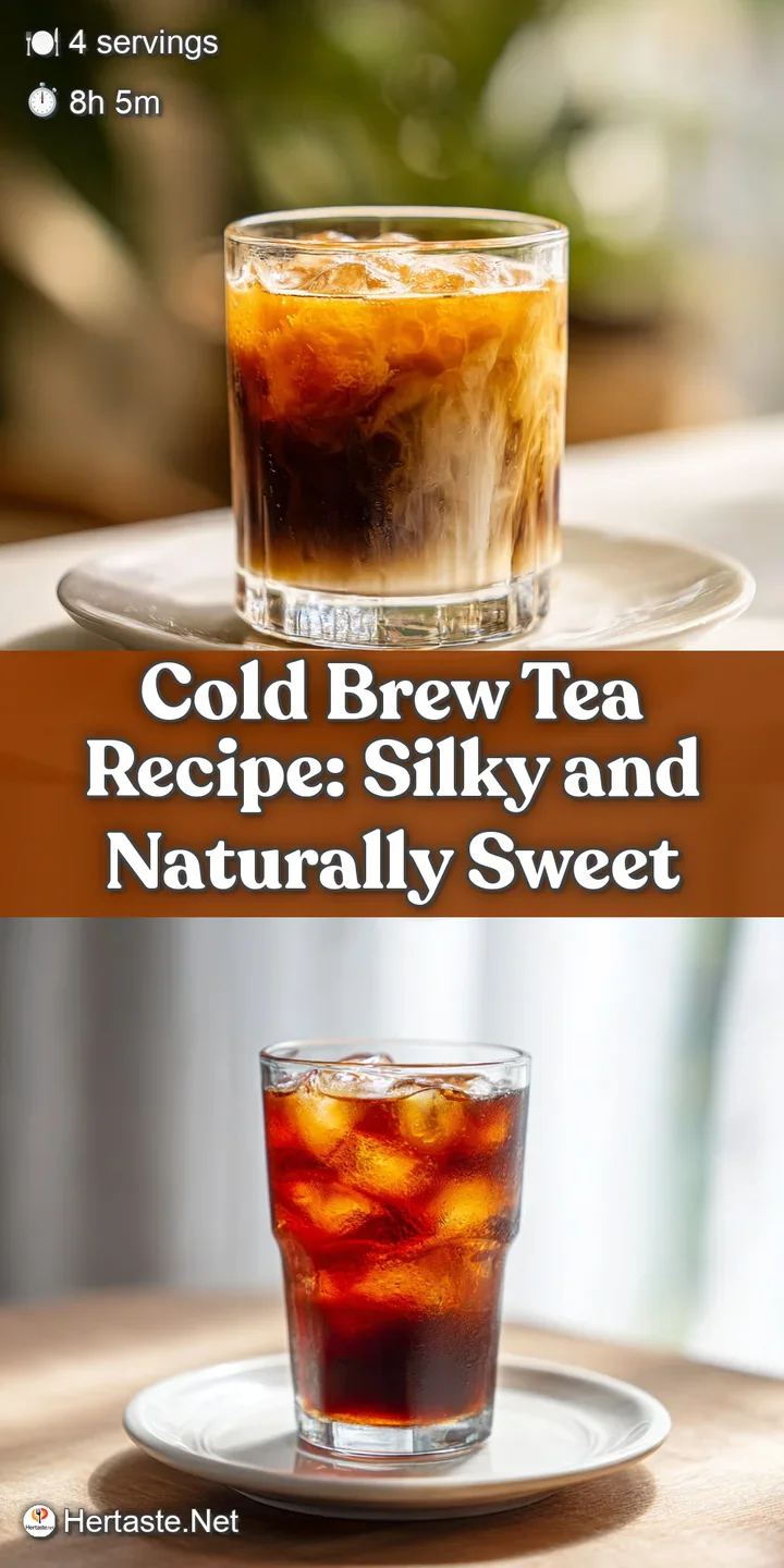 Close-up of refreshing cold brew tea, showcasing the translucent liquid, ice, and bright lemon with a hint of condensation.