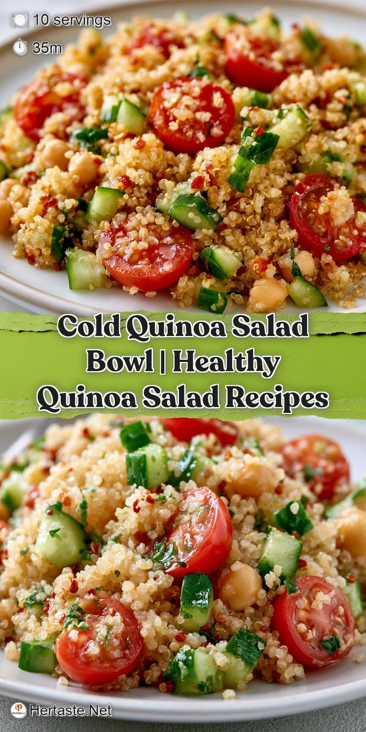 Macro shot of fluffy quinoa grains glistening with olive oil, mixed with crunchy red peppers and fresh green herbs.