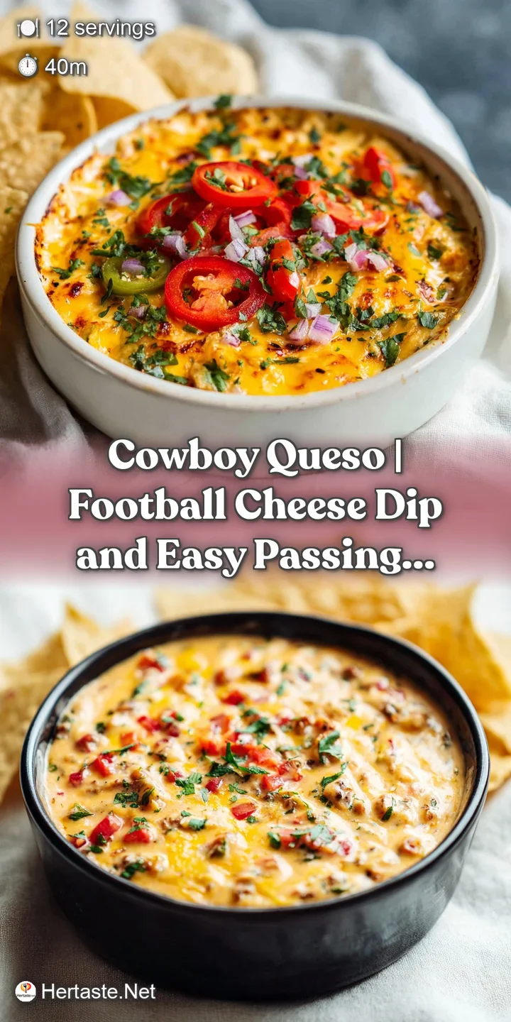 Close-up of melted, cheesy queso with chunks of spiced chorizo and ground beef, a hint of steam rising.