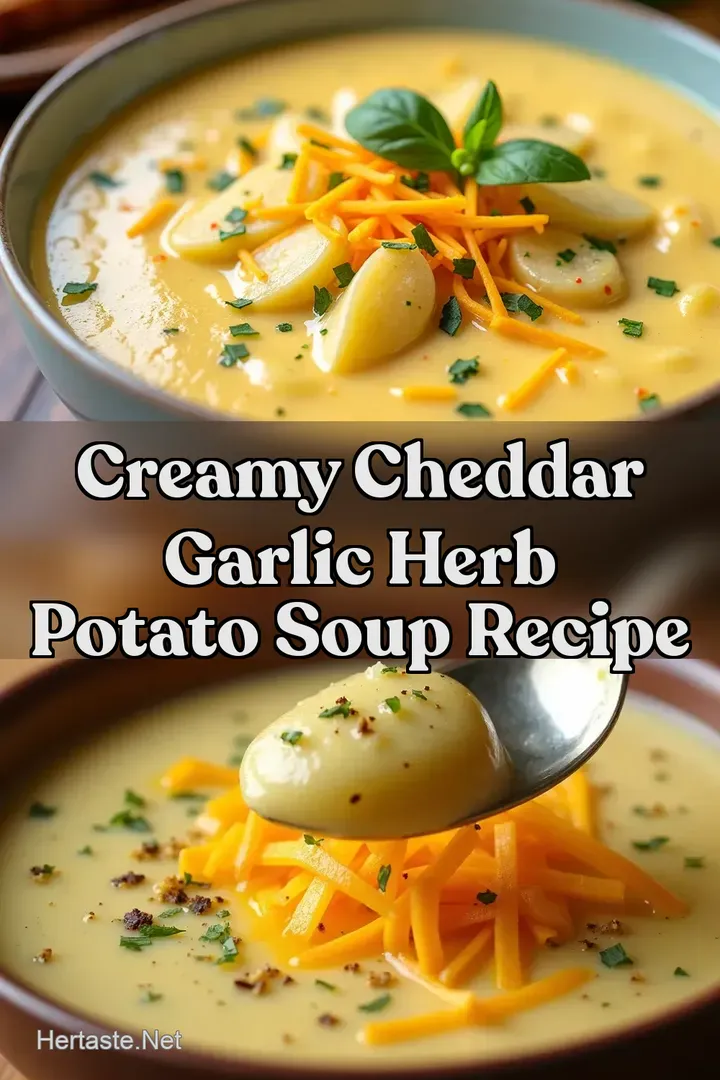 Creamy Cheddar Garlic Herb Potato Soup Recipe