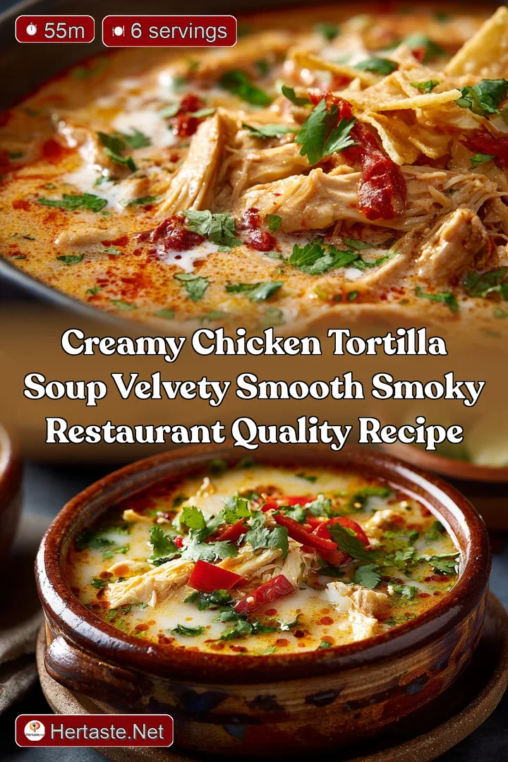 Creamy Chicken Tortilla Soup Velvety Smooth Smoky Restaurant Quality Recipe