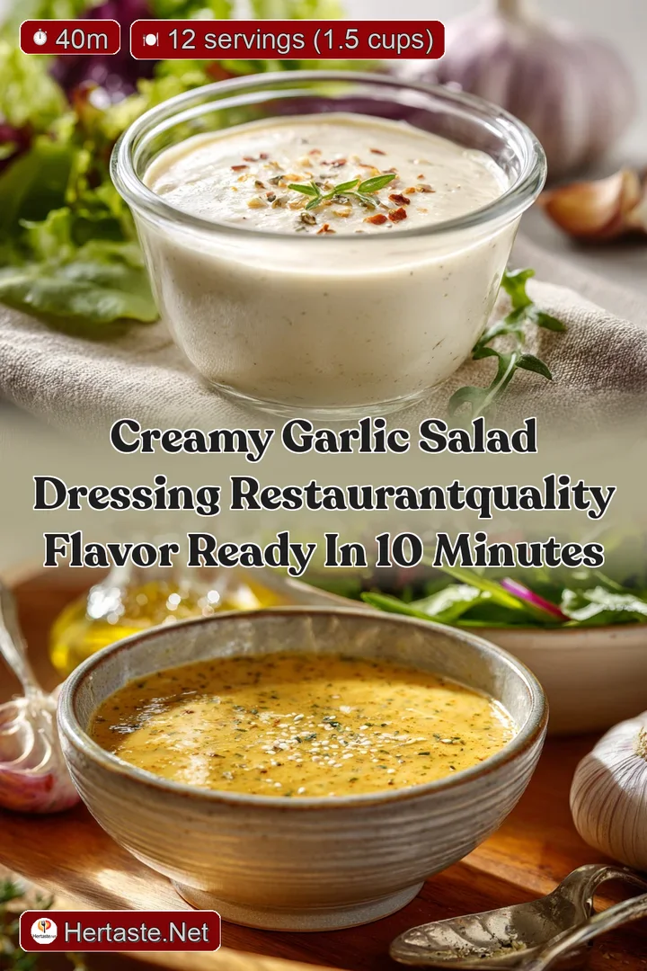 Creamy Garlic Salad Dressing RestaurantQuality Flavor Ready in 10 Minutes