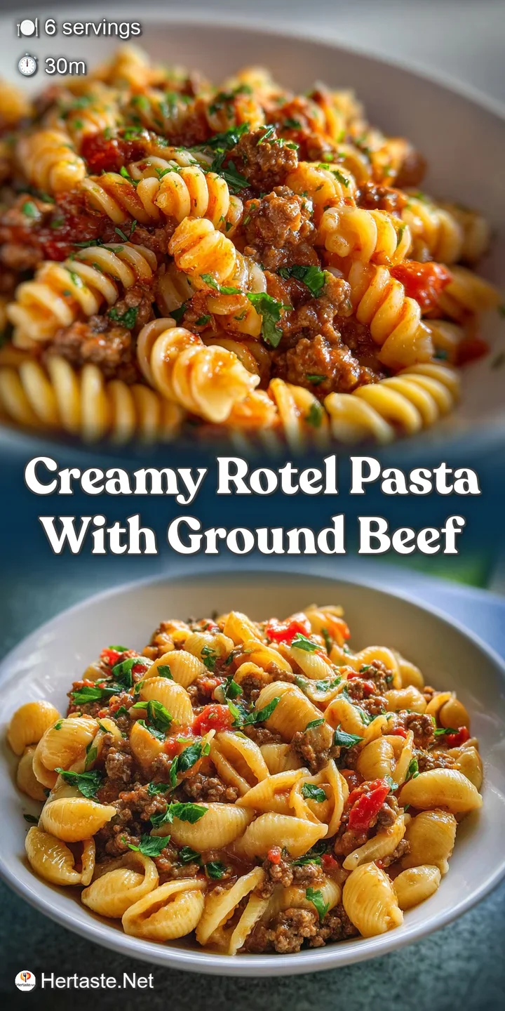 Close-up of steaming Rotel pasta, glistening with creamy sauce and bits of seasoned beef, and melted cheese strings.