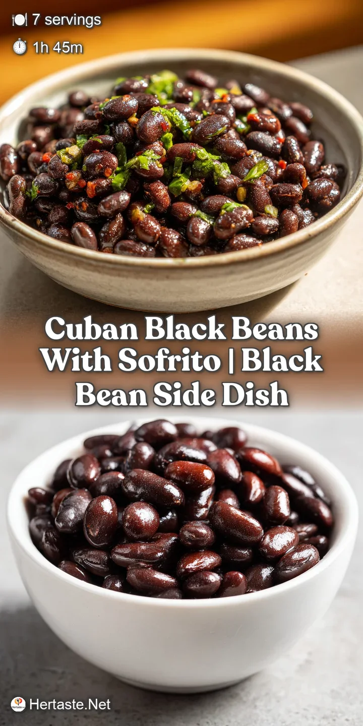 Close-up of simmered black beans: a spoonful of vibrant sofrito, with green peppers and onions. Freshly chopped cilantro o...