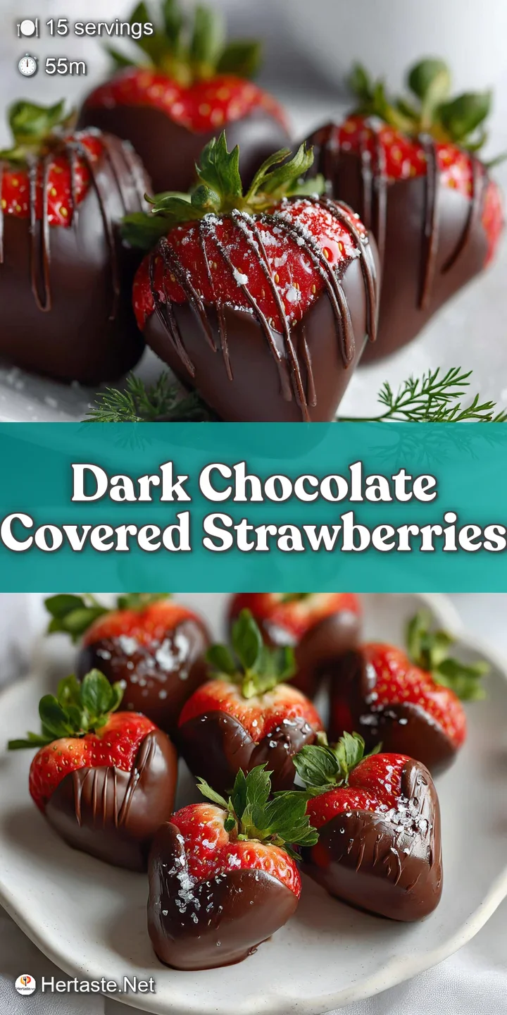 Close-up of a juicy strawberry enrobed in rich, dark chocolate. Hints of red peek through the smooth, glossy coating. Irre...