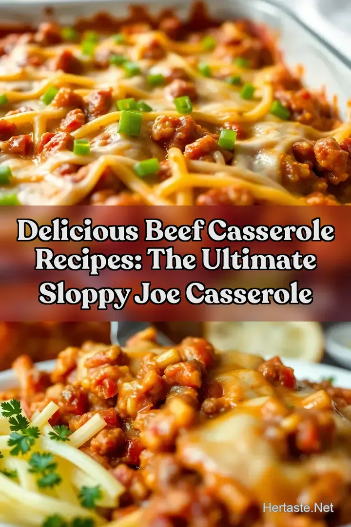 Delicious Beef Casserole Recipes: The Ultimate Sloppy Joe Casserole : PIN FOR LATER Delicious Beef Casserole Recipes: The Ultimate Sloppy Joe Casserole