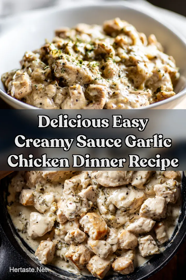 Delicious Easy Creamy Sauce Garlic Chicken Dinner Recipe