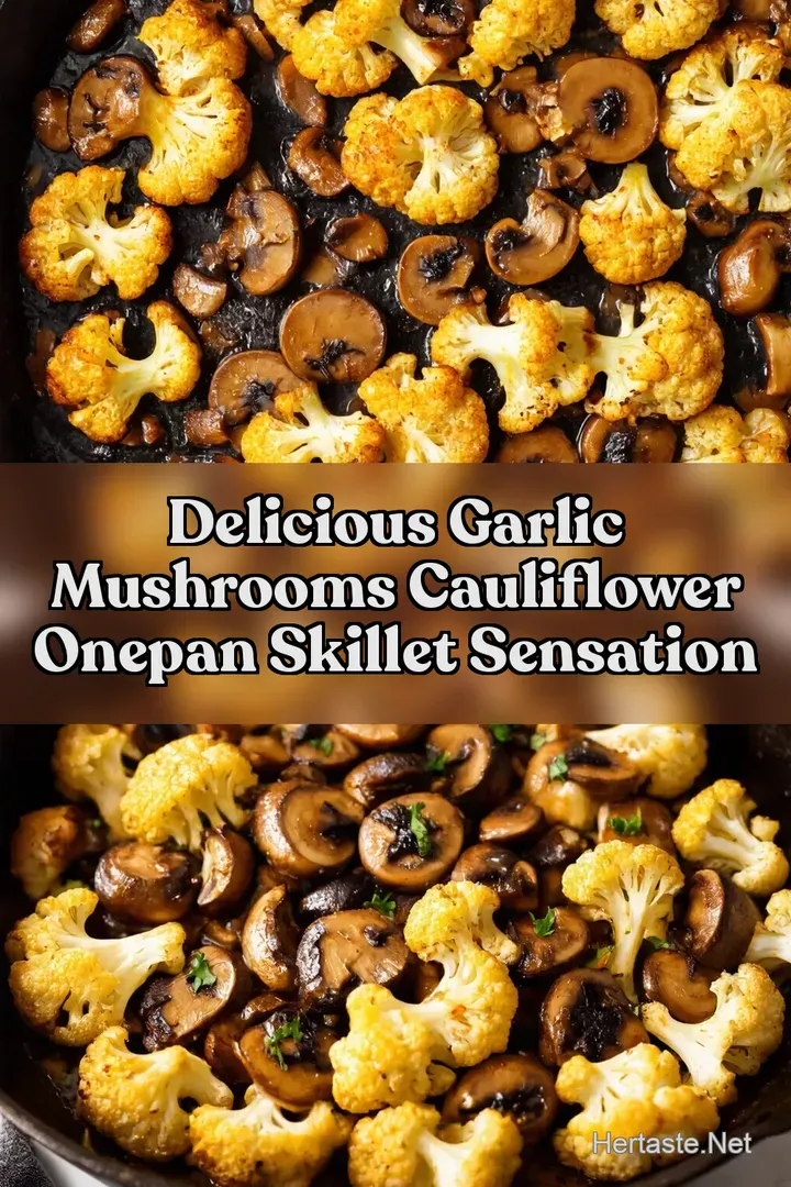 Delicious Garlic Mushrooms Cauliflower OnePan Skillet Sensation