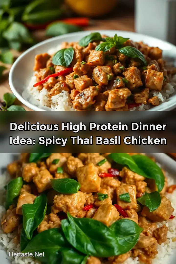 Delicious High Protein Dinner Idea: Spicy Thai Basil Chicken