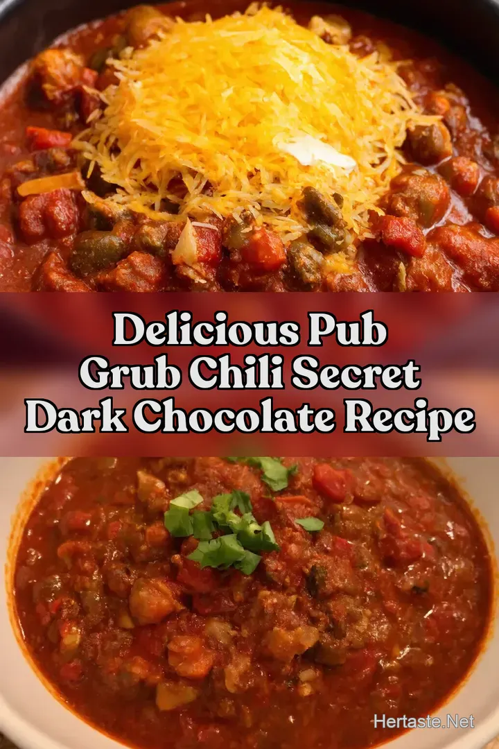 Delicious Pub Grub Chili Secret Dark Chocolate Recipe