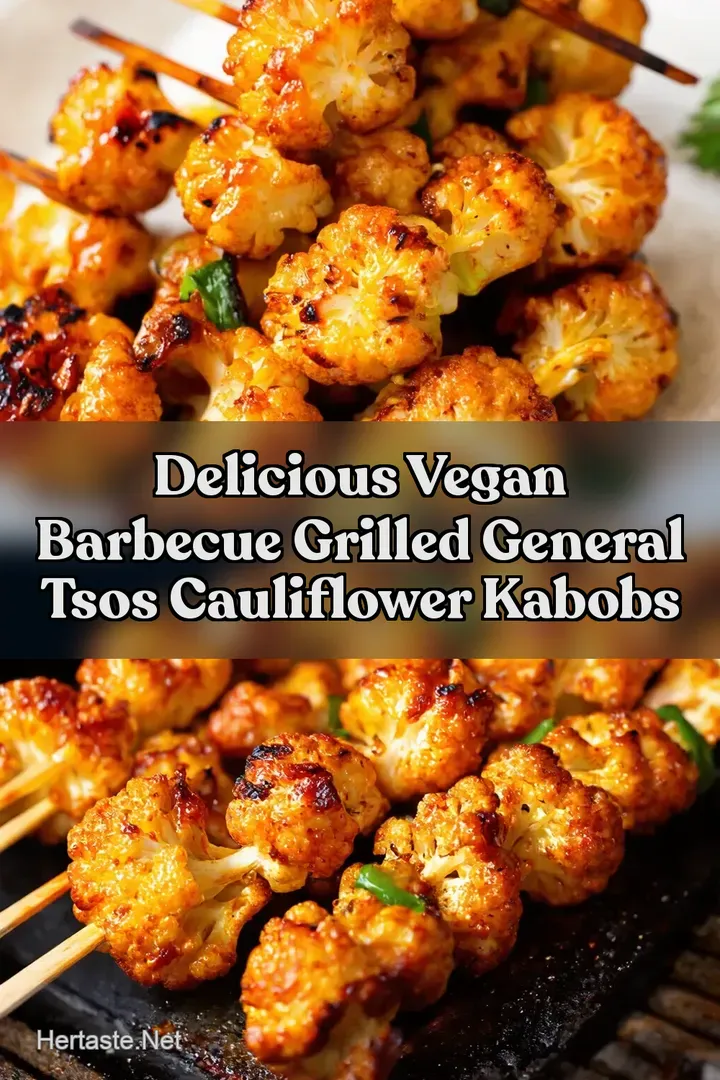 Delicious Vegan Barbecue Grilled General Tsos Cauliflower Kabobs