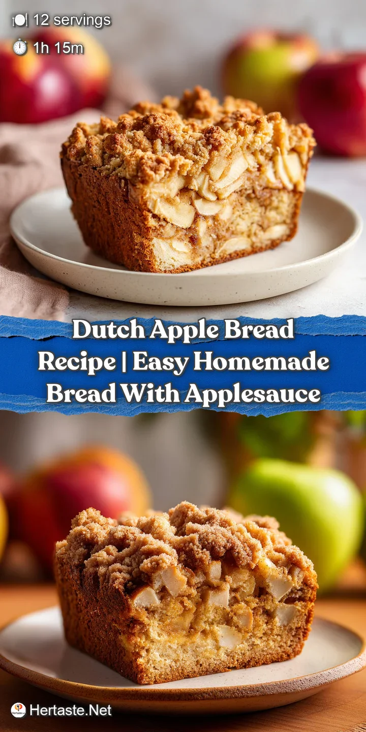 Close-up of a rustic Dutch apple bread slice with visible apple chunks and a rich, golden streusel.