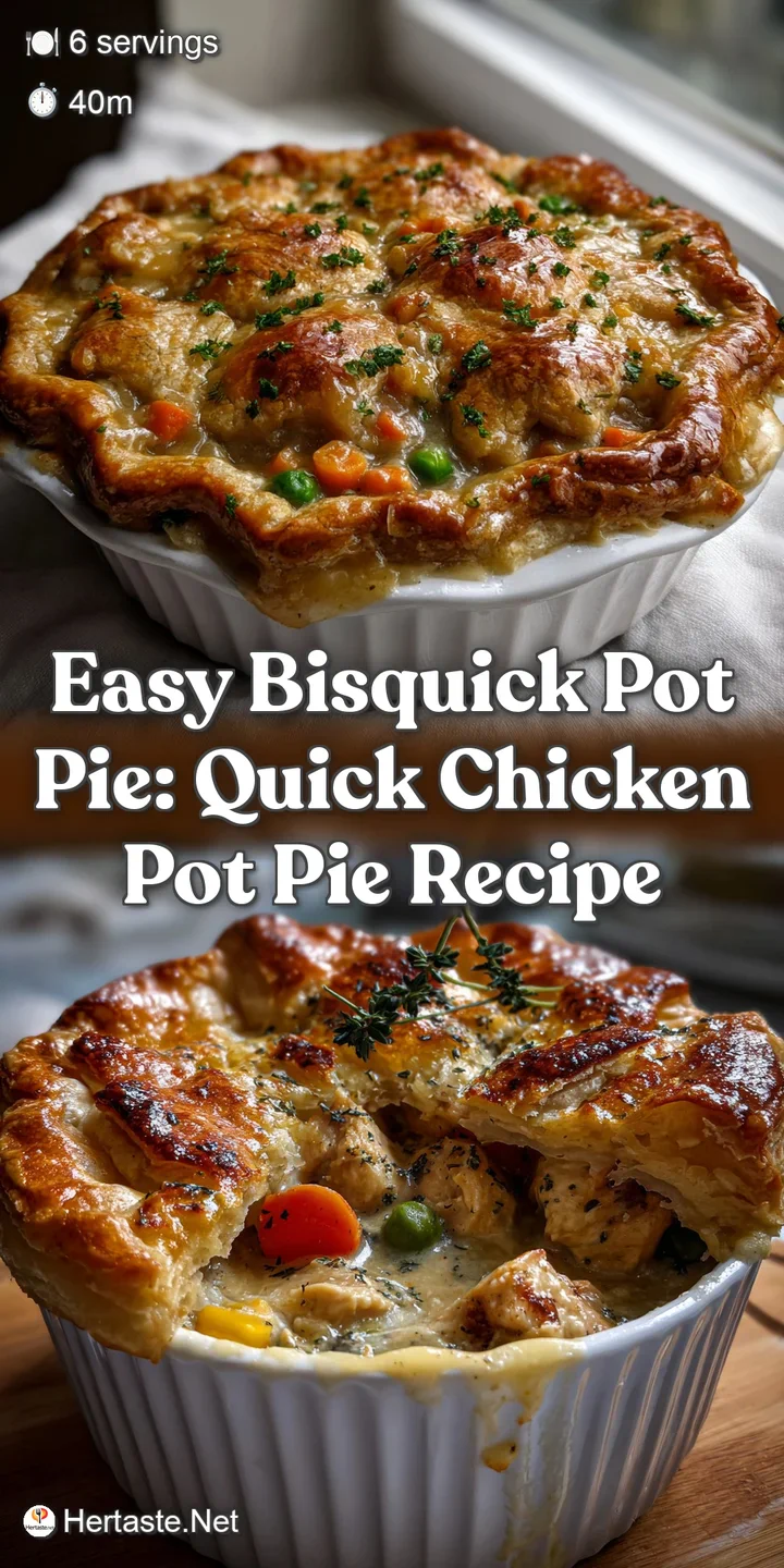 Flaky, golden-brown crust overflowing with a creamy, savory filling. Hints of steam rising from the hot, comforting pot pie.