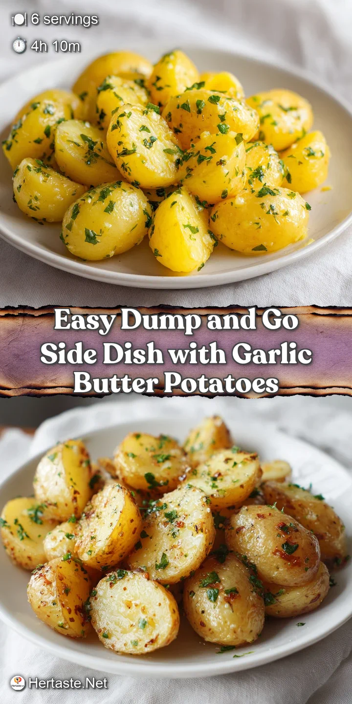 Close-up of tender potato chunks coated in a rich, savory sauce, flecked with herbs, hinting at a comforting, home-cooked ...