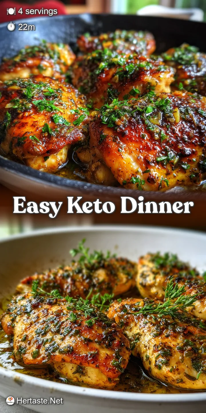 Juicy, tender chicken, glistening with pan sauce and fragrant herbs, promises a flavorful, low-carb meal. Garlicky perfect...