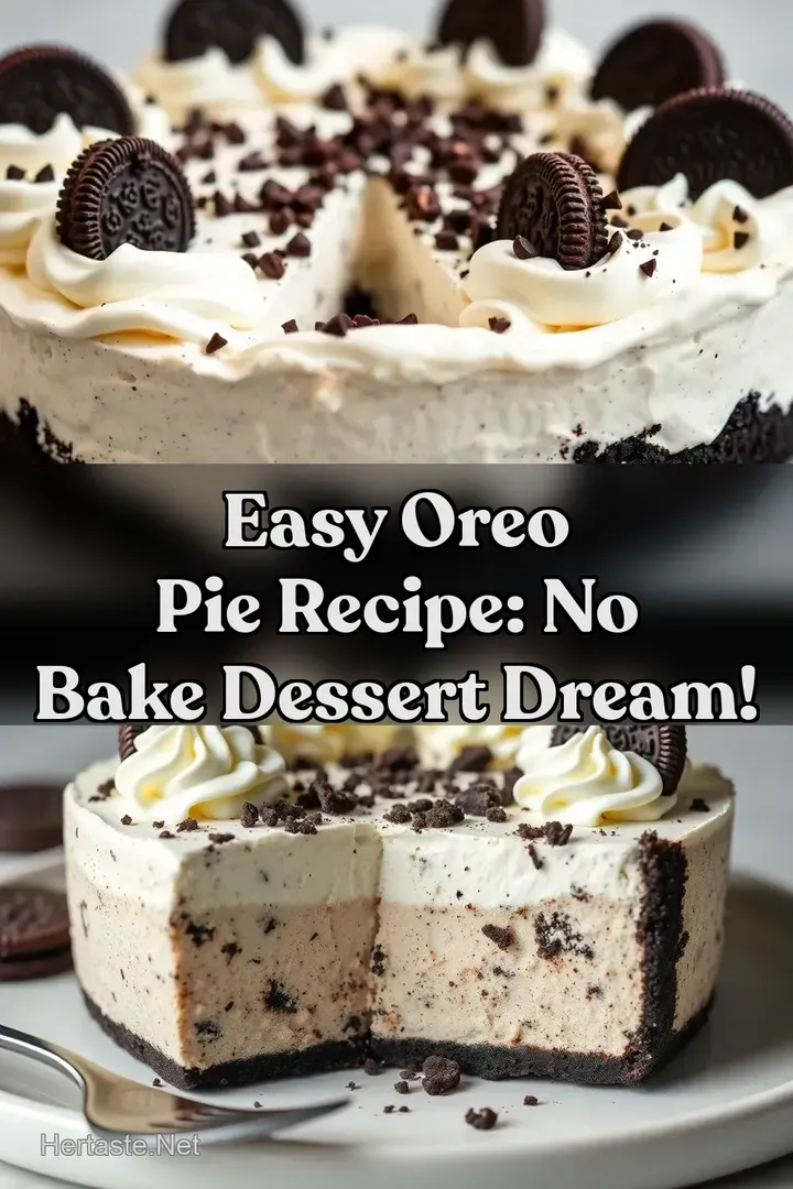 Easy Oreo Pie Recipe: No Bake Dessert Dream! : PIN FOR LATER Easy Oreo Pie Recipe: No Bake Dessert Dream!