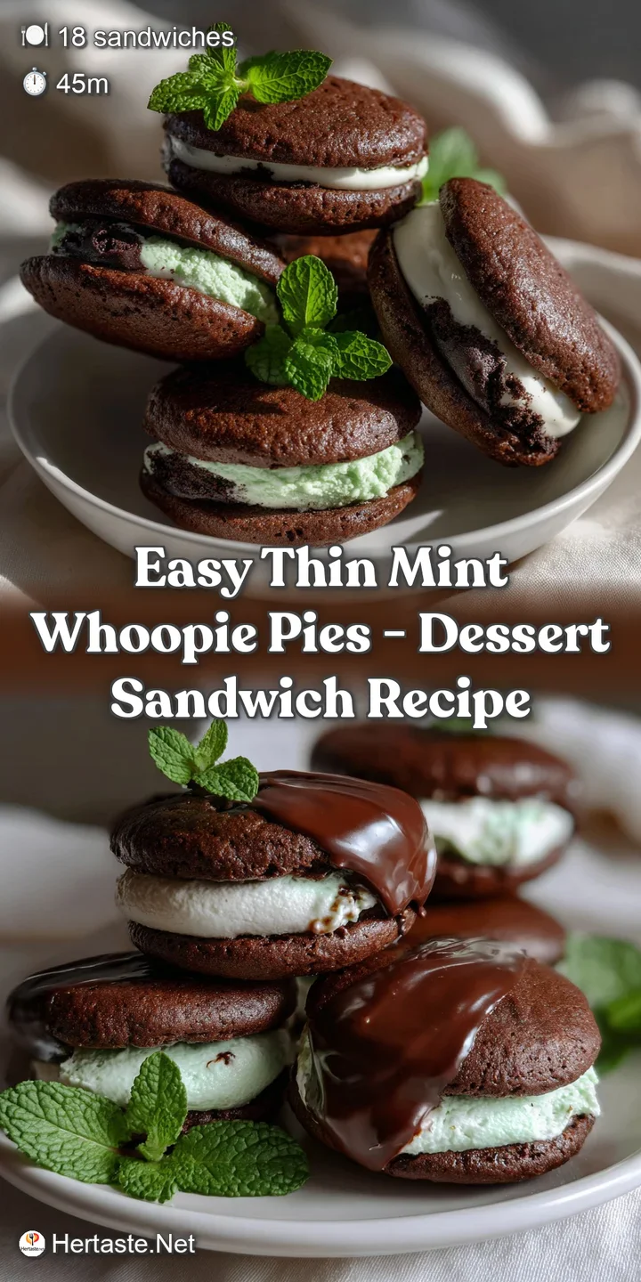 Easy Thin Mint Whoopie Pies - Dessert Sandwich Recipe