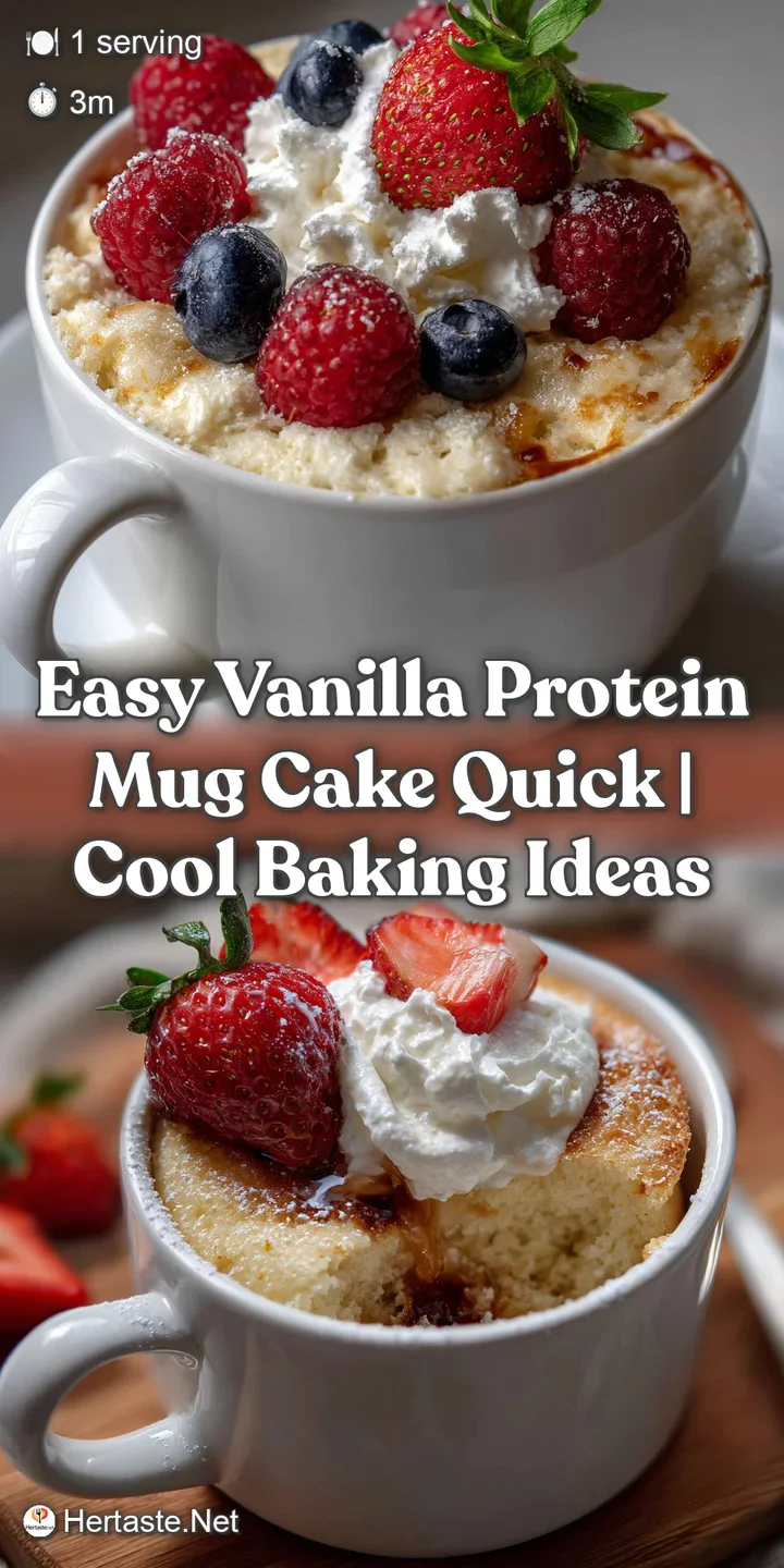 Easy Vanilla Protein Mug Cake Quick | Cool Baking Ideas