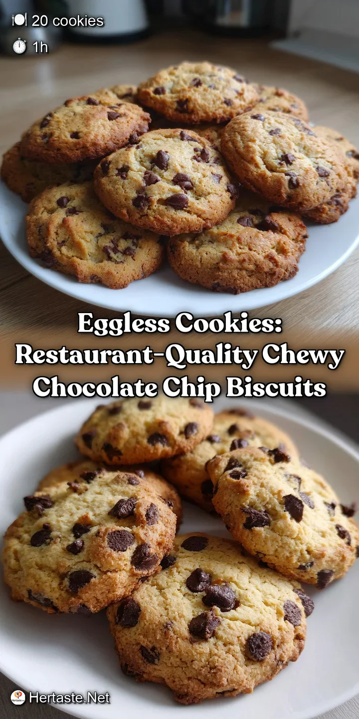 Eggless Cookies: Restaurant-Quality Chewy Chocolate Chip Biscuits