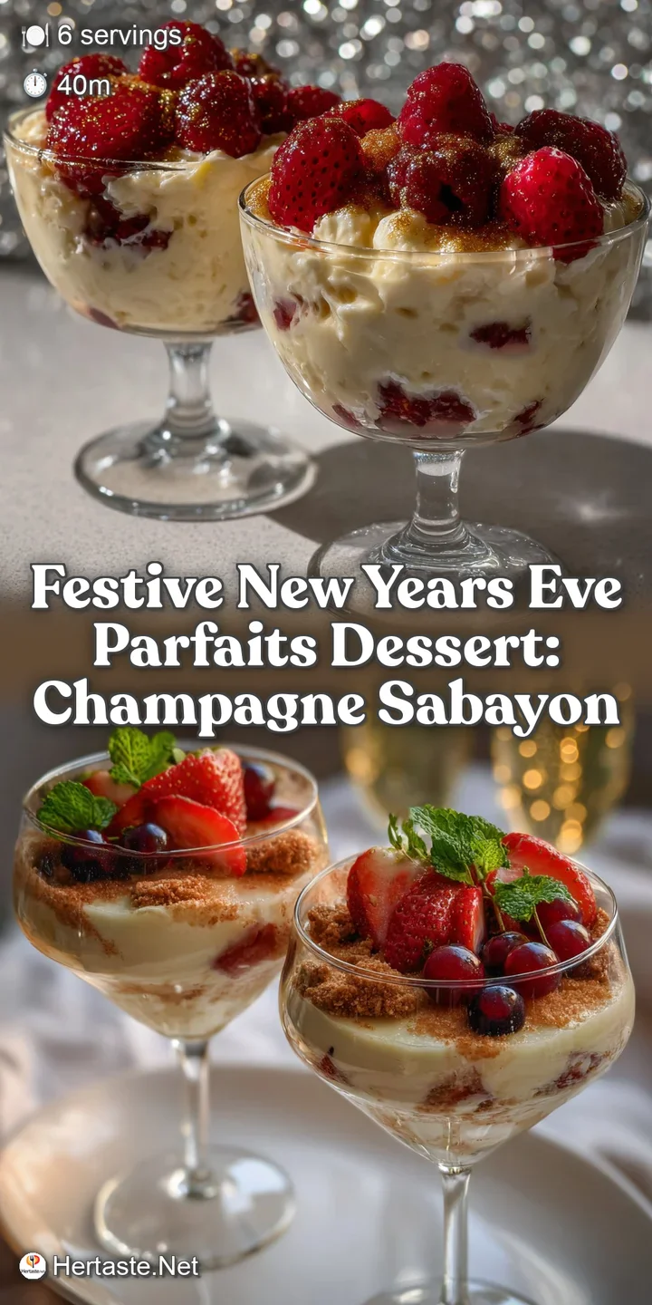 Close-up shot of a parfait overflowing with textures: smooth sabayon, juicy berries, and golden cookie crumble, promising ...