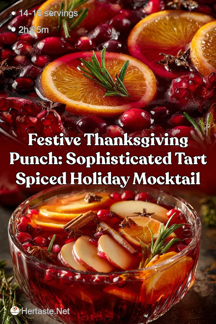 Festive Thanksgiving Punch: Sophisticated Tart Spiced Holiday Mocktail