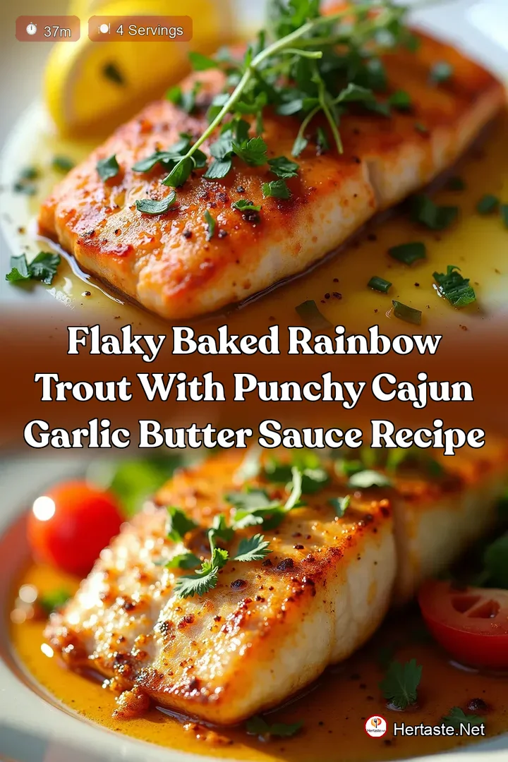 Flaky Baked Rainbow Trout with Punchy Cajun Garlic Butter Sauce Recipe