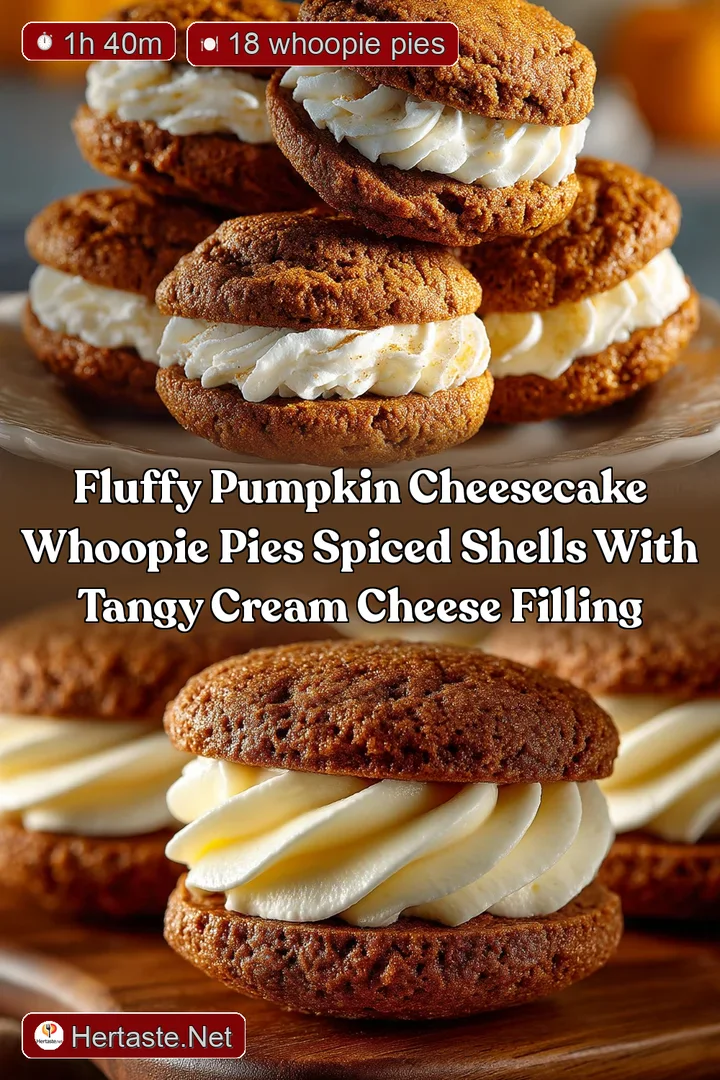 Fluffy Pumpkin Cheesecake Whoopie Pies Spiced Shells with Tangy Cream Cheese Filling
