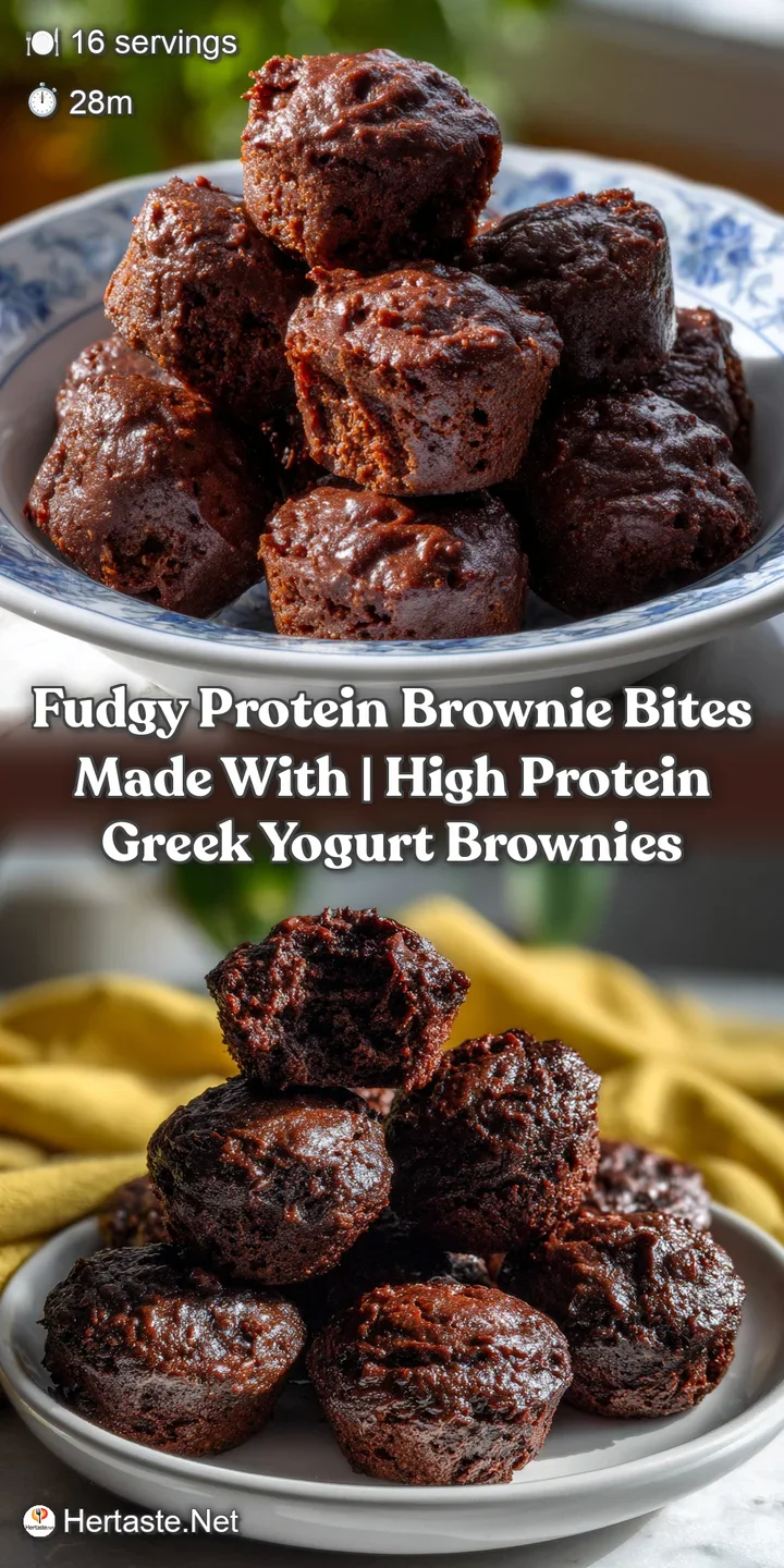 Fudgy Protein Brownie Bites Made With | High Protein Greek Yogurt Brownies