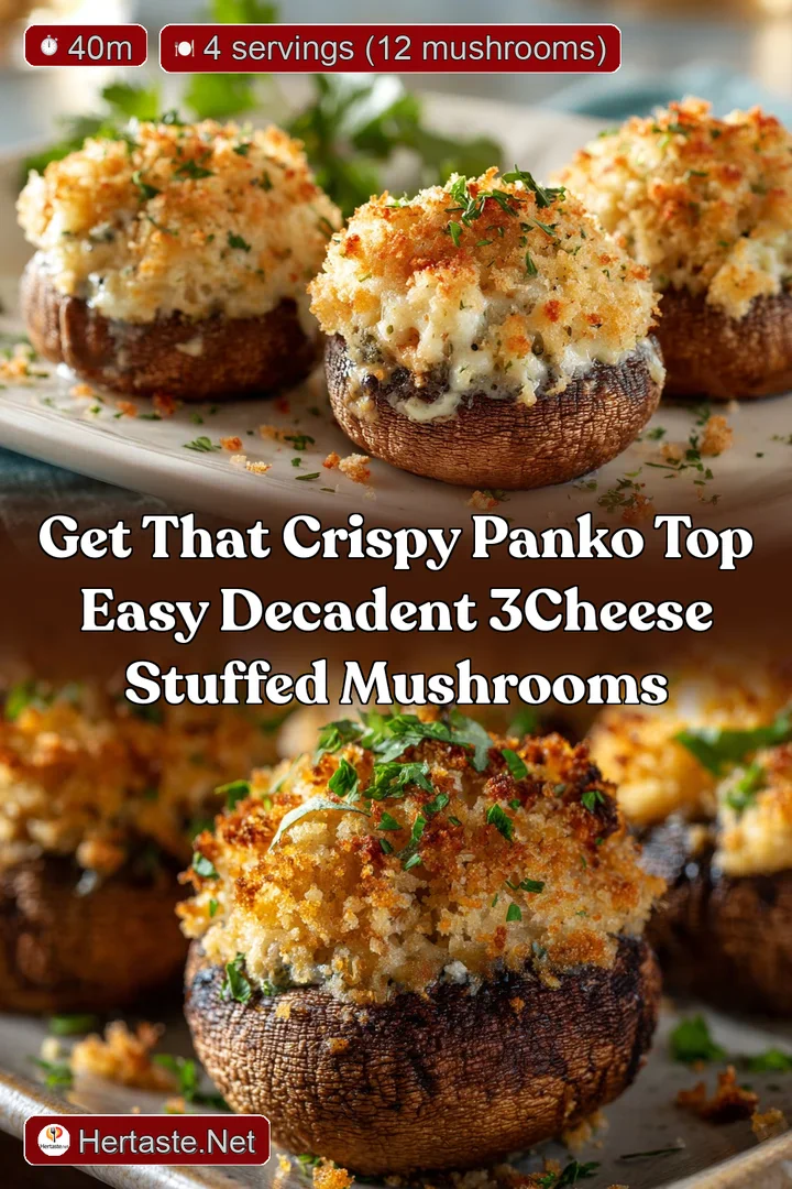 Get That Crispy Panko Top Easy Decadent 3Cheese Stuffed Mushrooms