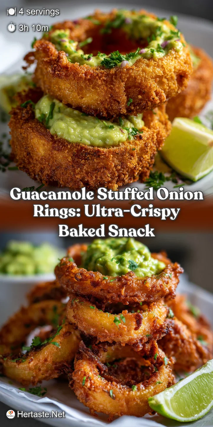 Guacamole Stuffed Onion Rings: Ultra-Crispy Baked Snack