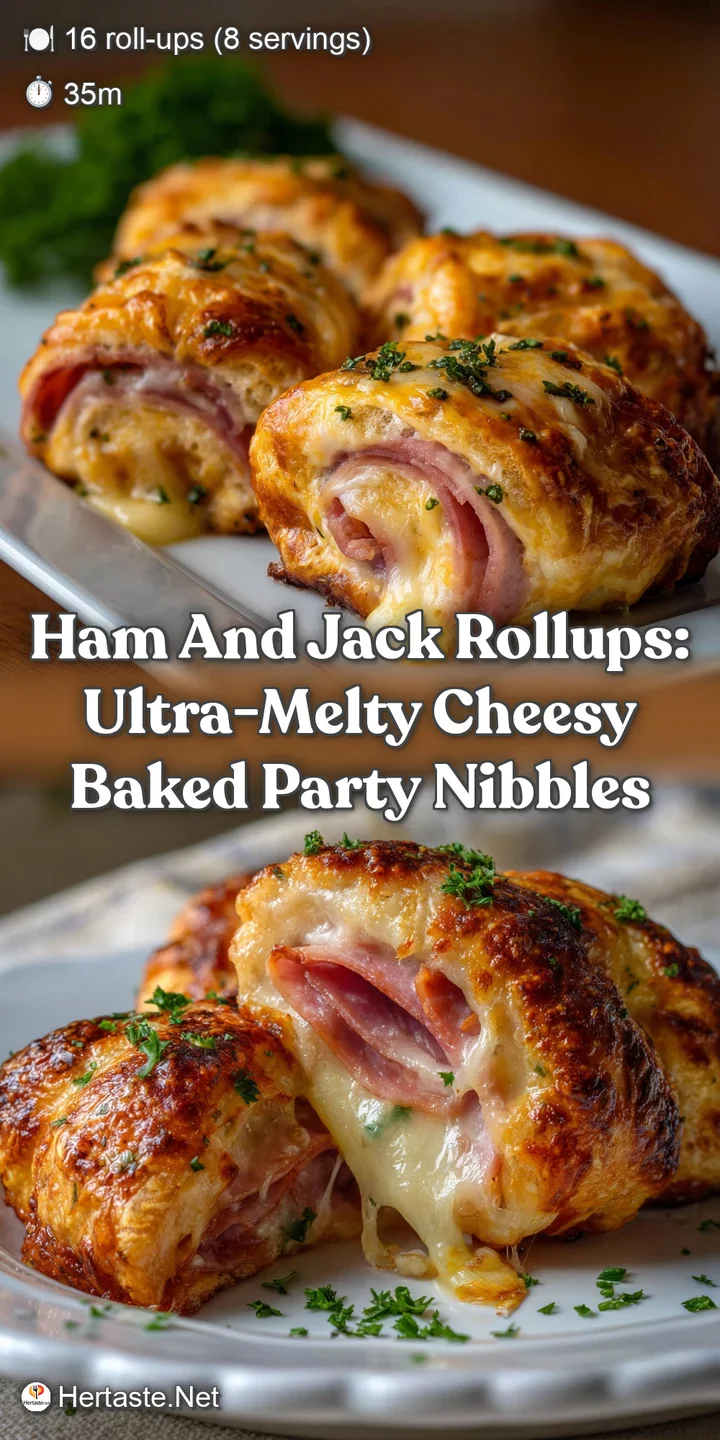 Ham and Jack RollUps: Ultra-Melty Cheesy Baked Party Nibbles