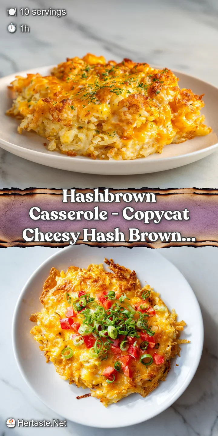 Close-up of fluffy hashbrowns with a textured, golden cornflake crust glistening.