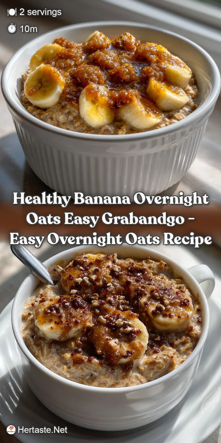 Healthy Banana Overnight Oats Easy GrabandGo - Easy Overnight Oats Recipe