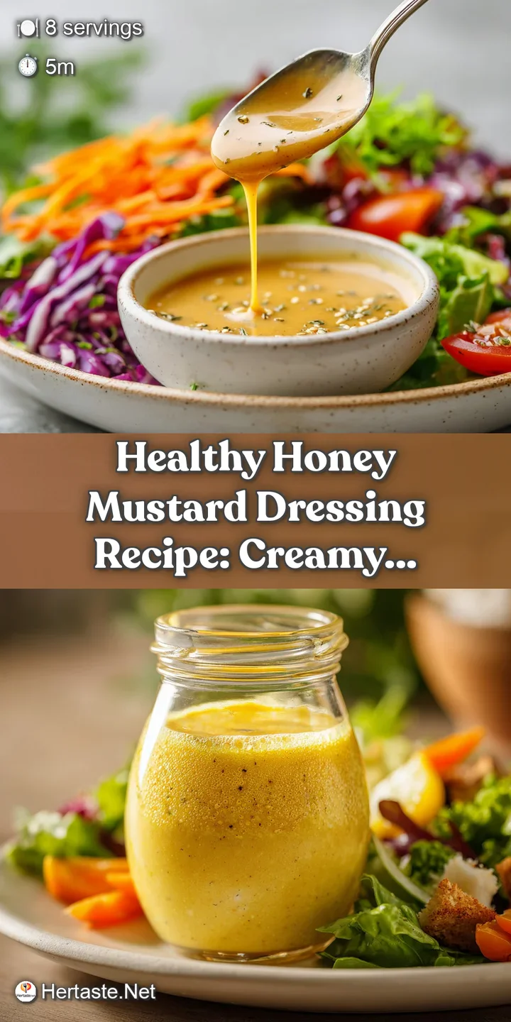 Thick, luscious honey mustard dressing cascading from a spoon, highlighting its rich texture and appealing golden hue.