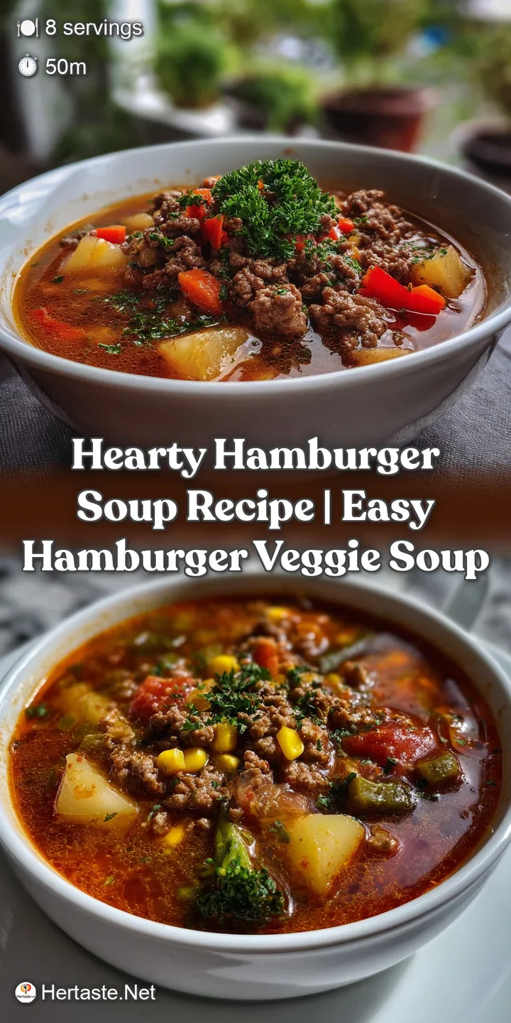 Hearty Hamburger Soup Recipe | Easy Hamburger Veggie Soup