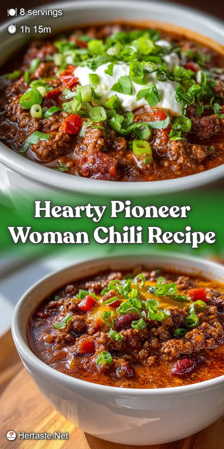 Earthy, hearty chili with a thick, deep-red broth, topped with a blanket of melted cheese and a sprinkle of fresh herbs.