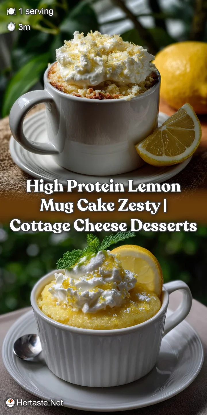 High Protein Lemon Mug Cake Zesty | Cottage Cheese Desserts