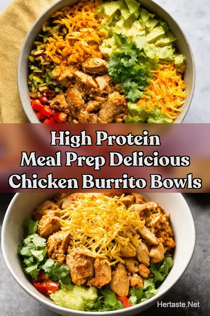High Protein Meal Prep Delicious Chicken Burrito Bowls : PIN FOR LATER High Protein Meal Prep Delicious Chicken Burrito Bowls