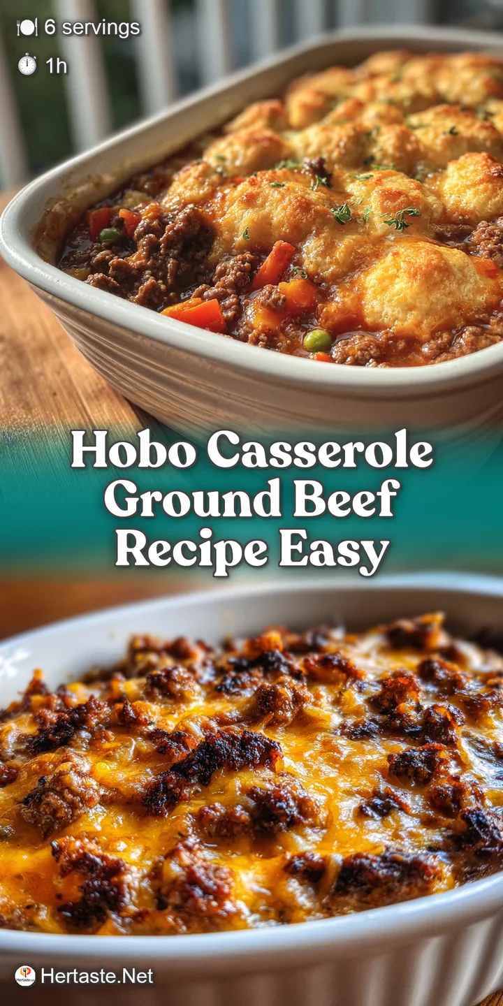 Close-up of a spoonful of hobo casserole showing the rich, meaty texture and melted cheese. Golden-brown and comforting.