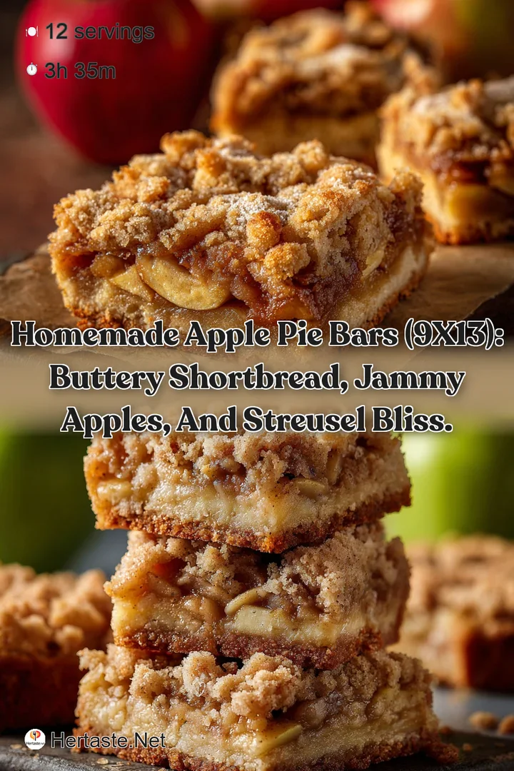 Homemade Apple Pie Bars (9x13): Buttery shortbread jammy apples and streusel bliss.
