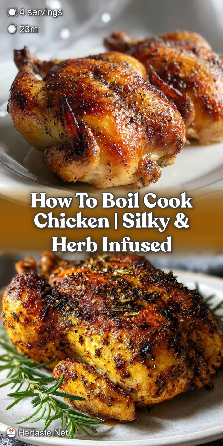 Close-up view of succulent chicken meat, glistening and moist, aromatic herbs clinging to the surface, ready to be savored.