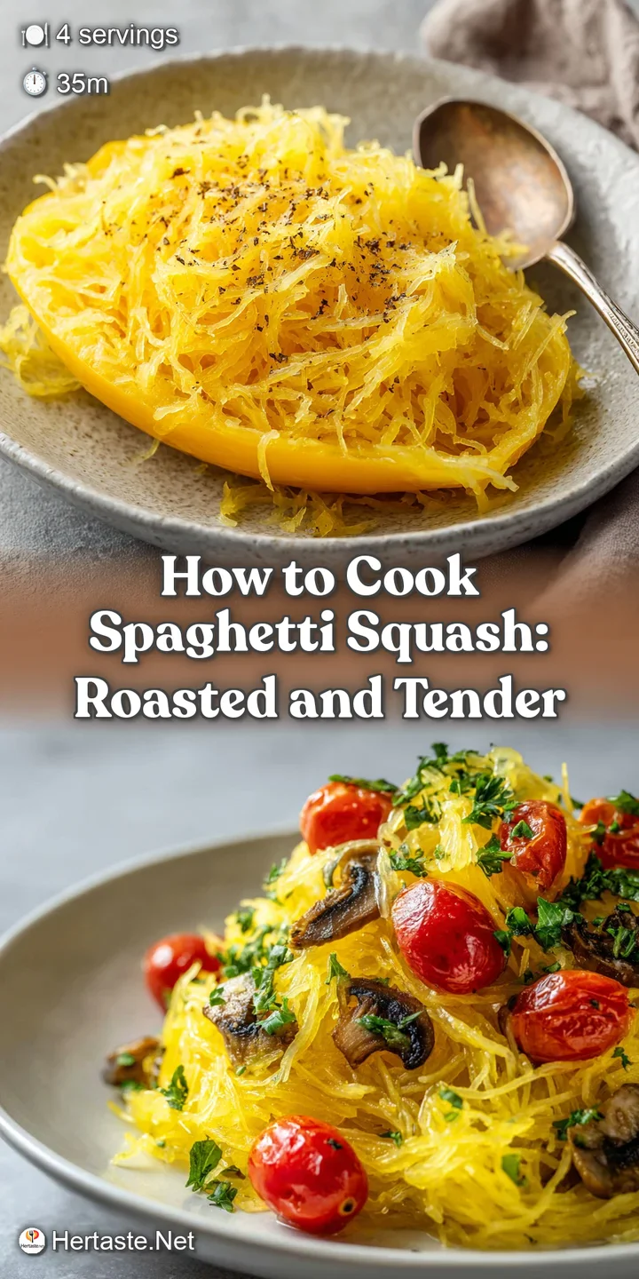 Close-up of tender, golden spaghetti squash strands, glistening with sauce and flecked with herbs, inviting and delicious.