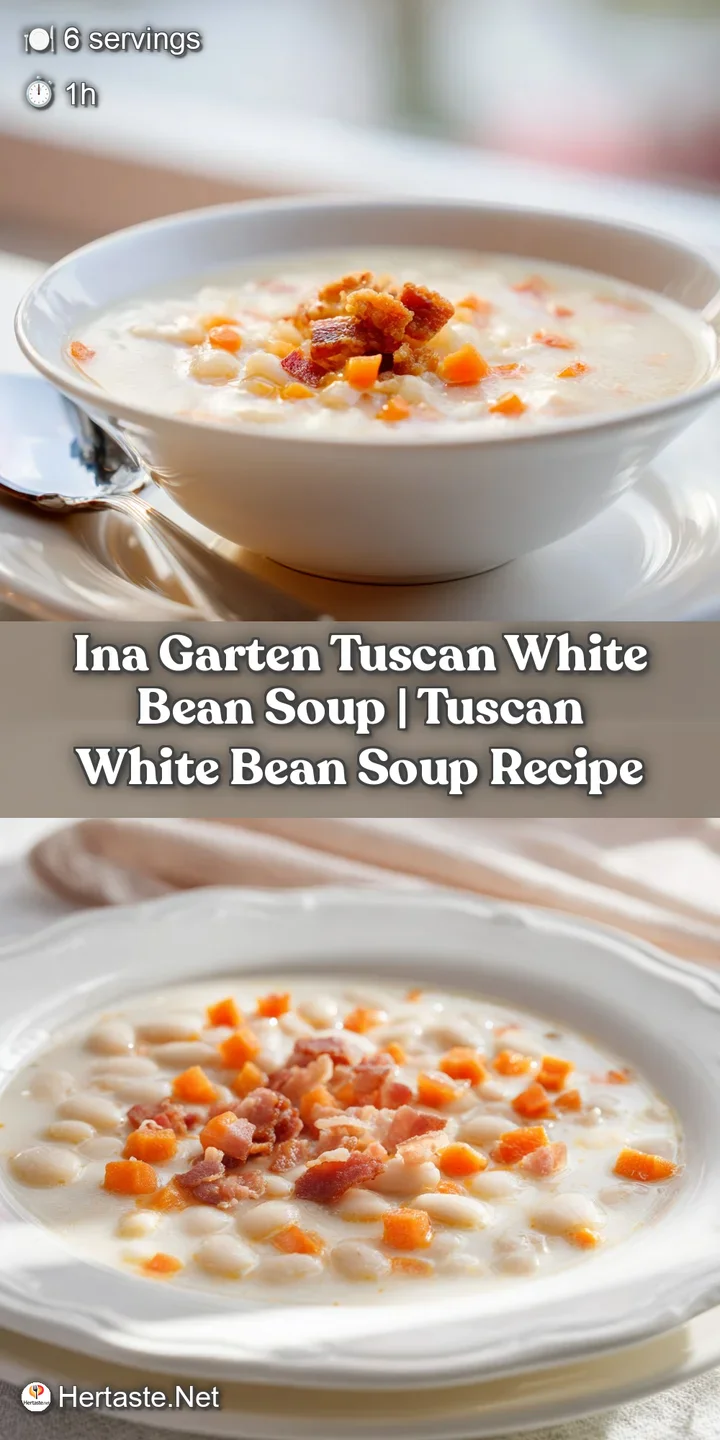 Close-up of tender white beans and bright green kale swimming in a rich, shimmering golden vegetable broth.