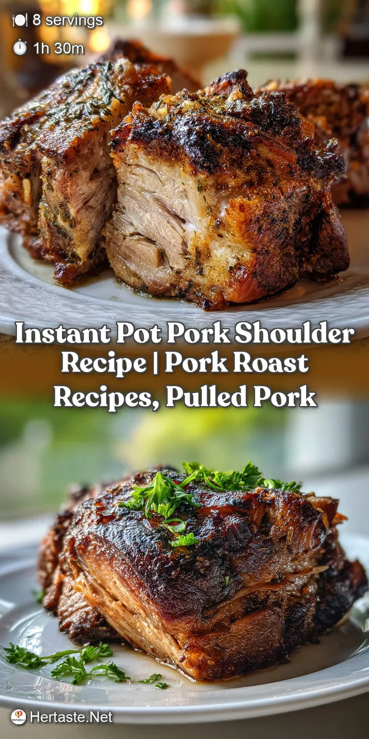 Close-up view of juicy, shredded pork with visible smoke rings, reflecting the light, offering a glimpse of the tender, sl...