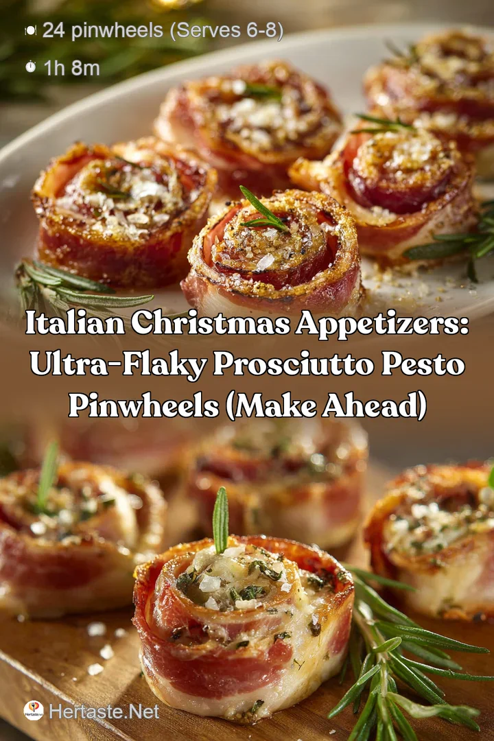 Italian Christmas Appetizers: Ultra-Flaky Prosciutto Pesto Pinwheels (Make Ahead)