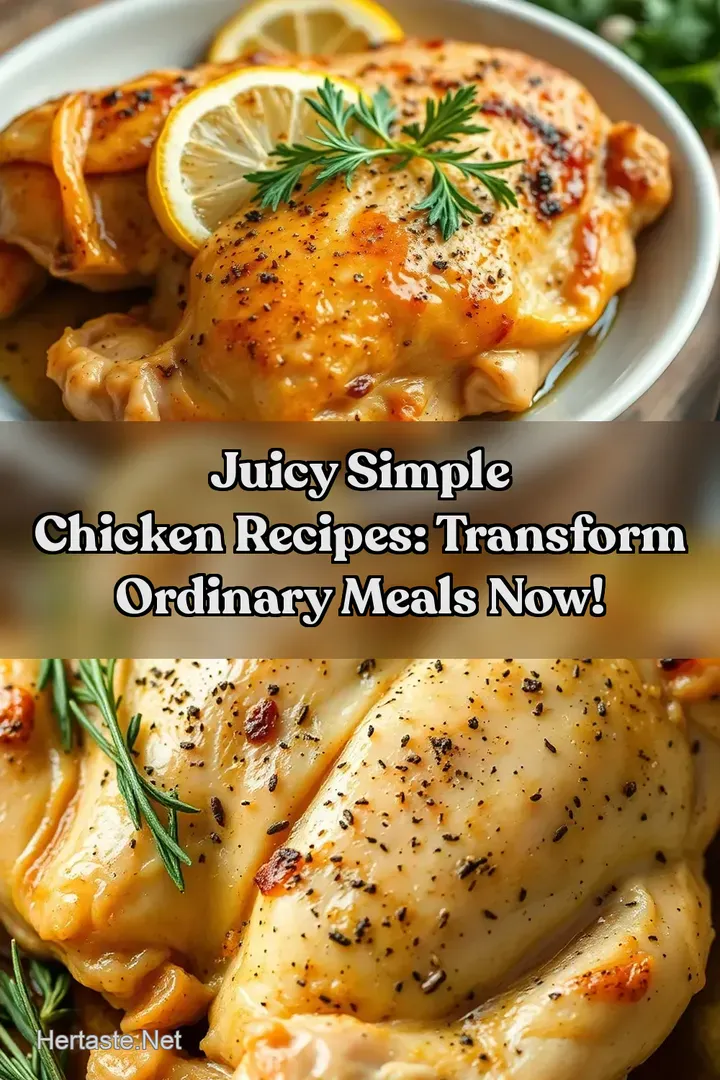 Juicy Simple Chicken Recipes: Transform Ordinary Meals Now! : PIN FOR LATER Juicy Simple Chicken Recipes: Transform Ordinary Meals Now!