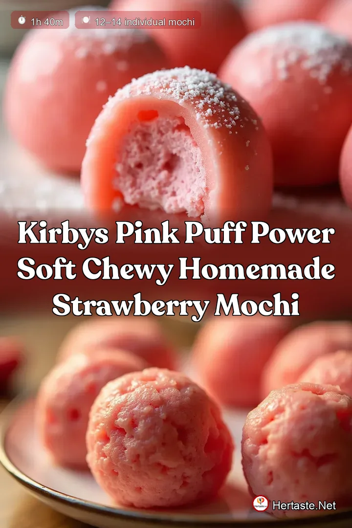 Kirbys Pink Puff Power Soft Chewy Homemade Strawberry Mochi