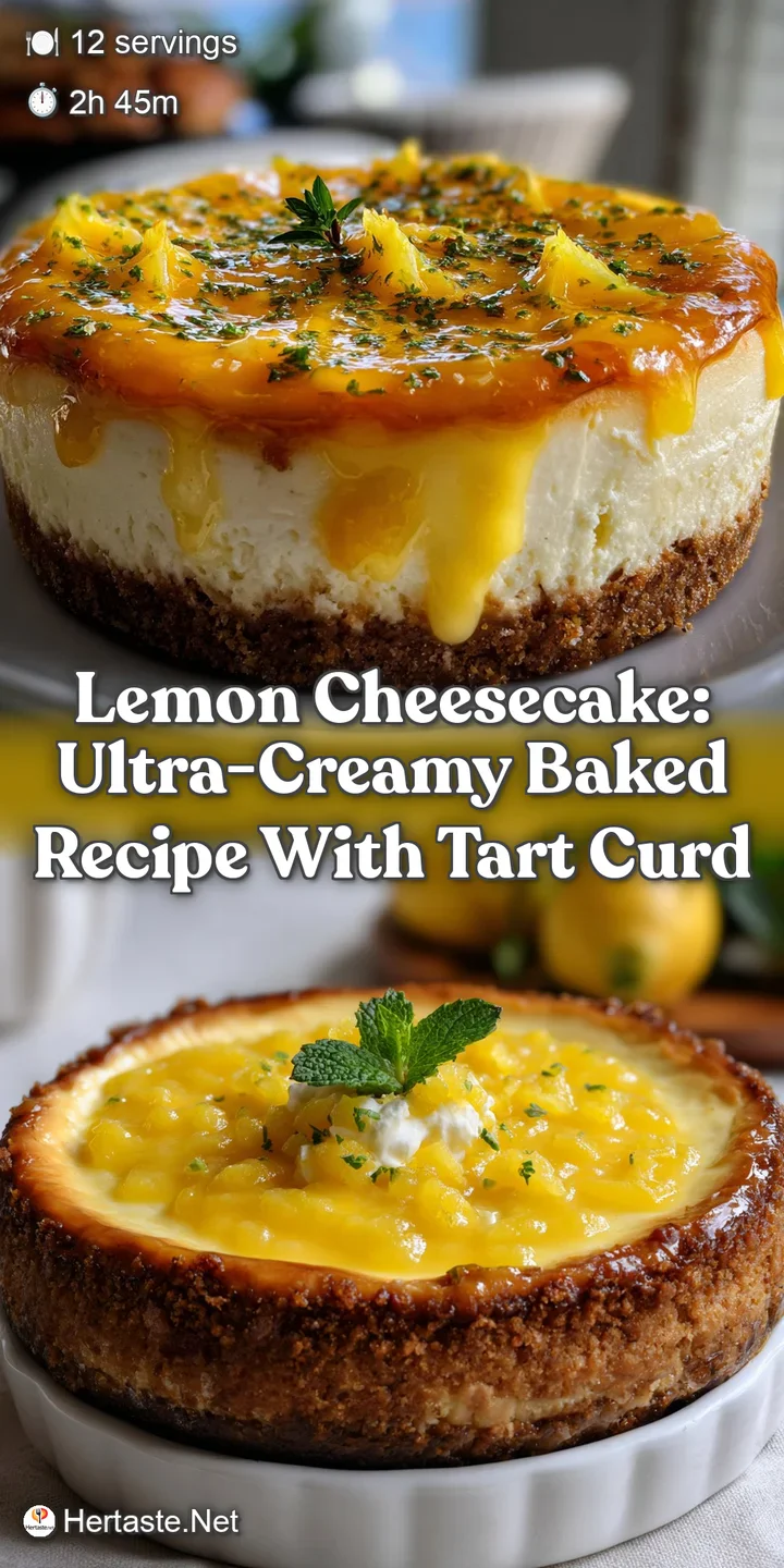 Lemon Cheesecake: Ultra-Creamy Baked Recipe with Tart Curd