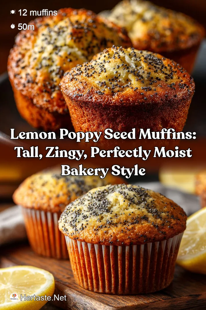 Lemon Poppy Seed Muffins: Tall Zingy Perfectly Moist Bakery Style